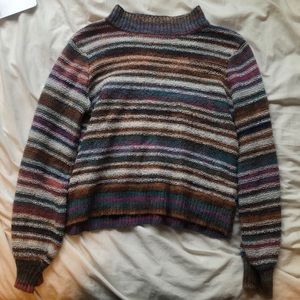 Multicolor mock turtleneck